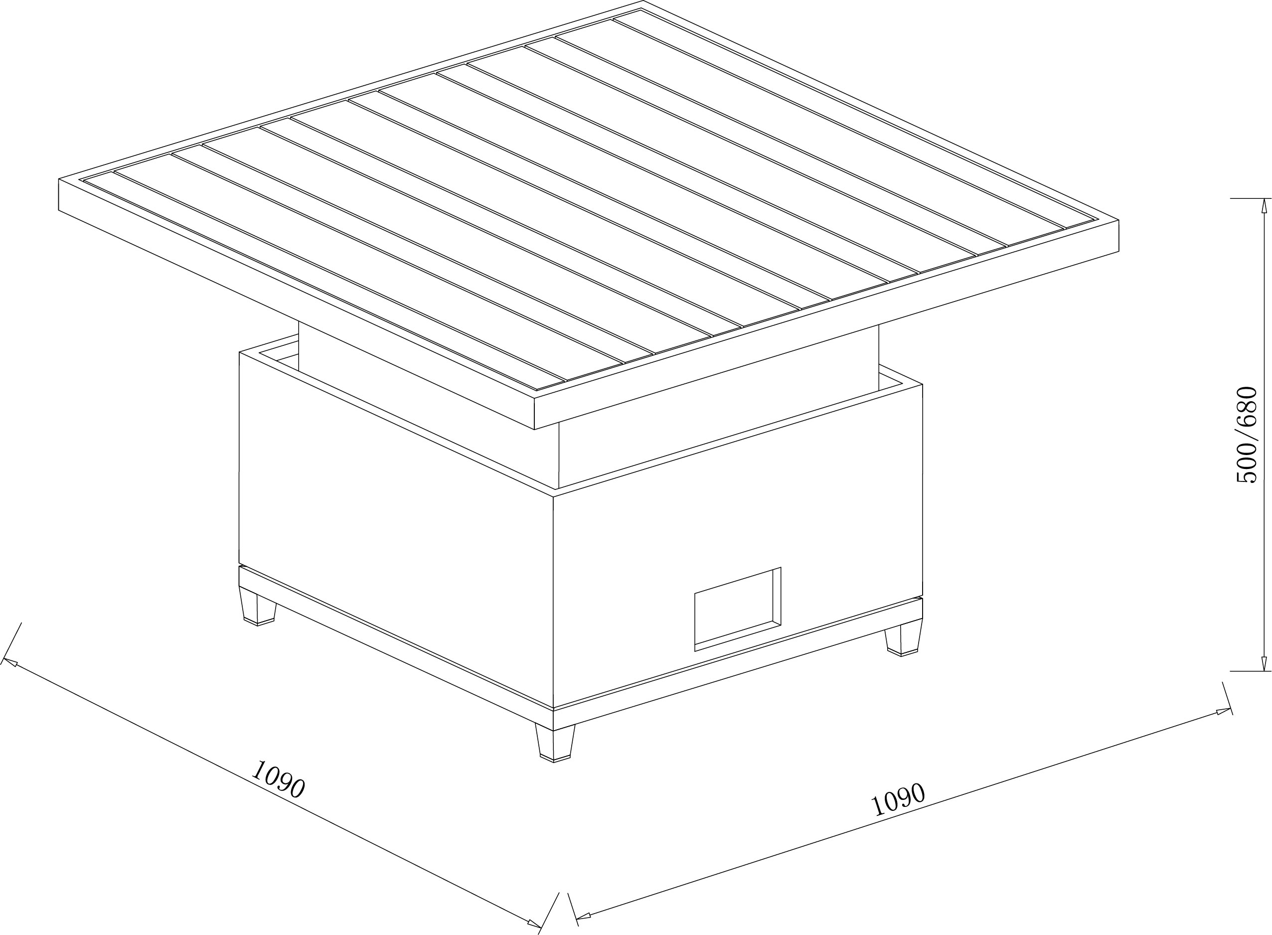 Arley Square Casual Dining Set dimensions